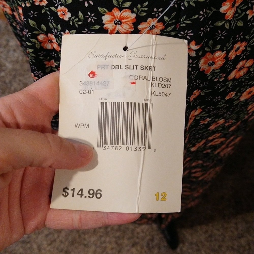 Vintage Floral Split Side Skirt - Picture 2 of 9